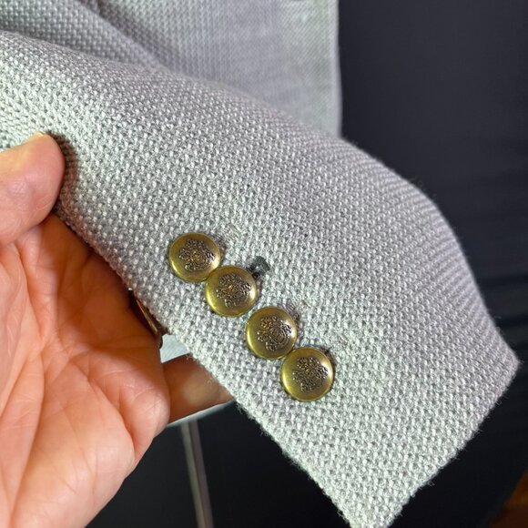 ZARA Woman Size L Fitted Textured Grey Blazer Jacket Stretch - Picture 7 of 13